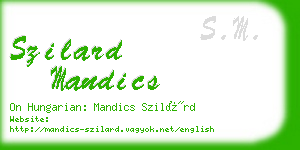 szilard mandics business card